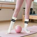 3 x Pilates Socks with Grips for Women, Non-Slip Grippy Yoga Socks with Sticky Bottom for Barre, Workouts, Hospital