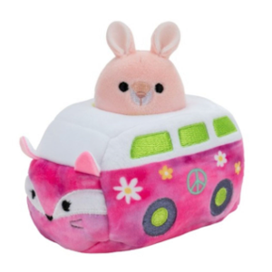 12 Pcs Squishmallow Squishville Mini 2 inch Quinn Kangaroo Hippie Pink VW Van Vehicle