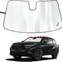 ROCCS Thickest Foldable Windshield Sun Shade Compatible with Toyota Highlander 2020-2025 Accessories,Custom-fit Front Window Highlander Sunshade Heat Shield Reflector Cover Sun Visor Blocks UV Rays