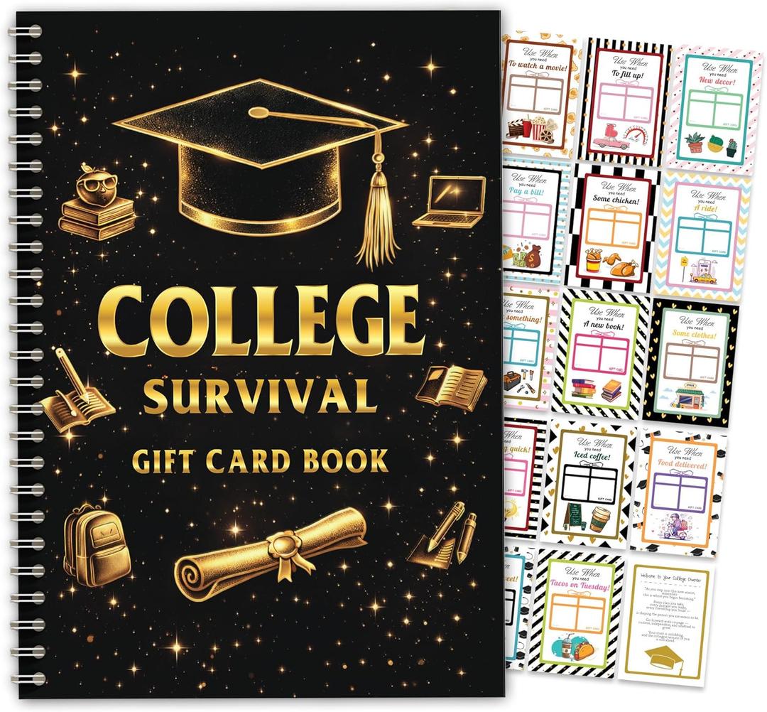 College survival gift card book - Graduation College Gift Card Book 2026 open when envelopes fo Graduation college student Graduation Gifts for High School Survival Gifts Card Booklet Holder Book