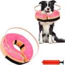 Inflatable Dog Cone Collar for Large Medium Small Dogs Cats, Dog Donut Collar, Dog Cone Alternative After Surgery for Preventing Licking and Biting Wounds(M)