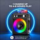 Karaoke Machine, Portable Bluetooth Karaoke Speaker with 2 Wireless Microphones, PA System for Adults Kids with LED Lights & Echo Adjustment, Supports TWS/TF/USB/AUX for Home Party (T03-2 MICS)