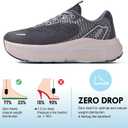 JACKSHIBO Wide Toe Box Shoes Women Arch Support Wide Sneakers for Running Walking Athletic Tennis Orthopedic Plantar Fasciitis Workout with Thick Cushion Zero Drop Sole Width Shoes, 7.5 Wide, Grey
