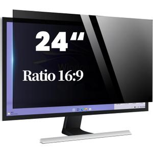 Computer Privacy Screen 24 Inch, Display Privacy Shield for 16: 9 Aspect Ratio, Monitor Anti-Glare & Privacy Filters, Anti-Blue Light, Removable