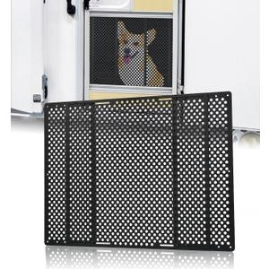 Aluminum Alloy RV Entry Screen Door Grille Adjusts from 22"- 31.5", Adjustable RV Door Screen Protector, Black