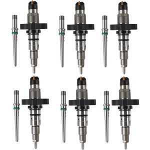 6pcs Diesel Common Rail Fuel Injector with Connector Tube Fits for Dodge Ram 2500 3500 2004-2009 5.9L Cummins Injector Nozzle Parts Replace#0986435505