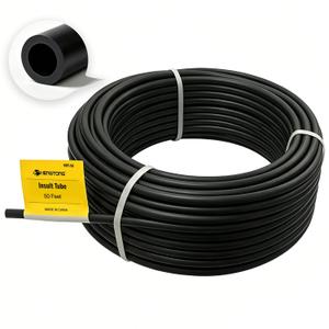 Electric Fence Insult Tube 50 ft, Accommodates Up to 12-1/2 Gauge Fence Wire, Insulator Tube for Corner Post and End of Fence, Polyethylene, Black