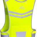 Reflective Running Vest Gear Cycling Motorcycle Reflective Vest,High Visibility Night Running Safety Vest (Medium, Yellow)