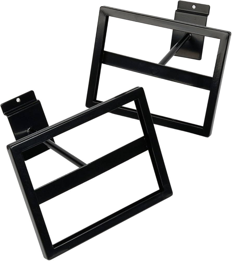 Rectangular Black Faceout Sign Holder for Slatwall - Holds 7"W x 5 Ã‚½"H Signs - Set of 4