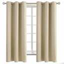 BGment Beige Room Darkening Curtains 63 Inches Long 2 Panels Set, Sunlight Blocking Thermal Insulated Grommet Window Treatment Drapes for Bedroom, Each Panel 42 x 63 Inch