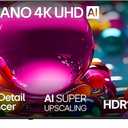 LG 75-Inch Class Nano AI 4K NU85 Series Smart TV w/AI Sound Pro, HDR10, AI 4K Super Upscaling, Filmmaker Mode, Wow Orchestra, Compatible with Alexa (75NU850BPUA, 2026)