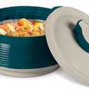Milton Casserole for hot food, Double walled insulated inner Stainless Steel hot pot with lid, Serving box for food and roti, insulated serving bowl with lid, Set of 3 Set of 3 (Size 62, 45, 28 oz) Venice, Marble Green