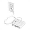 TESSAN Surge Protector Power Strip 2100J, 5 Ft Flat Plug Extension Cord with Multiple Outlets, 4 USB (2 USB C) 6 Outlets, 1875W 15A, 20W Multiple Desk Charging Station for Home, Office, Dorm Room (Grey)