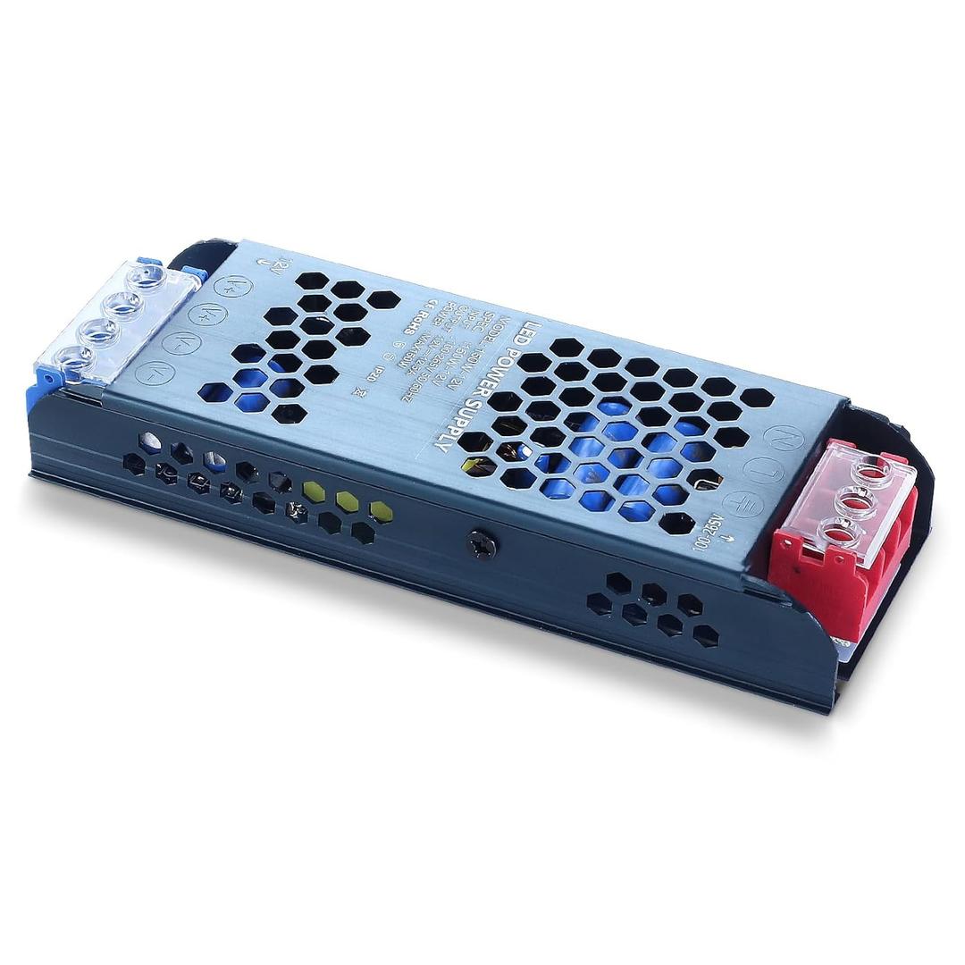 12V 150W LED Power Supply Ultra Slim LED Driver 110V AC to 12V DC 12.5A 150 Watt Quiet Low Volt Converter LEDs Transformer Constant Voltage for LEDs Strip Lights, Indoor
