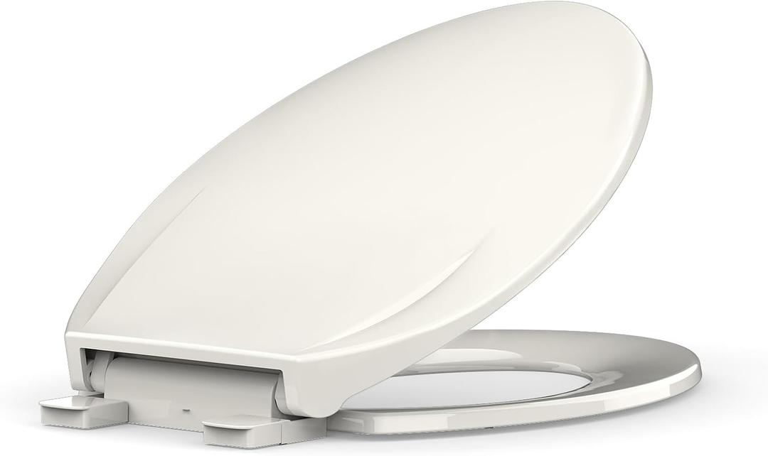 Toilet Seat Elongated,Toilet Seat with QuickRelease And QuickAttach, Plastic Toilet Seat with Soft Close,Easy Install and Clean  White
