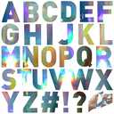 Panelee 145 Pieces 20 Sheets Large Letter Stickers 4 Inch Big Font Alphabet Letter Stickers Self Adhesive for Classroom Window Door Home Decor Mailbox Sign(Laser Color)