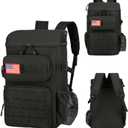 Tactical Backpack Cooler,Tactical Insulated Soft Cooler Bag Large Capacity Leakproof Back Pack,Portable Soft Cooler Bag Waterproof for Beach, Travel, Camping, Picnic, Hiking(Black)