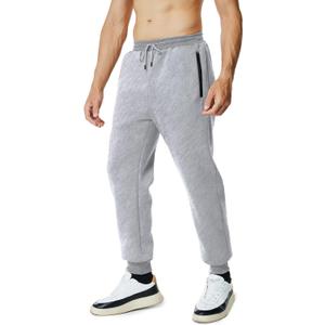 Mens Sweatpants with Zipper Pockets Workout Fleece Athletic Pants Casual Drawstring Jogger Pants (X-Large, Grey)