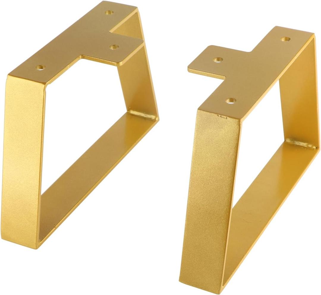 6 Inch Trapezoid Table Legs Gold, DIY Furniture Metal Legs for Coffee Table, Bench Stool Cabinet Furniture Feet - Set of 2