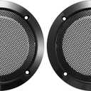 X AUTOHAUX 2 pcs 3.5 Inch Car Metal Audio Speaker Grill Cover Mesh Woofer Horn Guard Decorative Circle Grille Protector Black