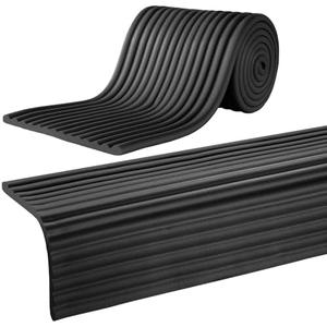 MABOZOO 8'' Extra Wide Seat Edge Cushion, 13.1 FT Length Foam Fireplace Cushion Soft Hearth Guard Bumper Pad Child Proof Padding Hearth Pad Edge Protector, Fireplace Baby Proofing for Baby (Black)