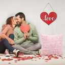 RIICFDD Beige Valentines Day Pillow Covers with 3D Plush Heart Design Reusable Pillow Cover Valentines Decorations 18 * 18 in Square Pillowcases for Wedding Anniversary Home Sofa Party Decor
