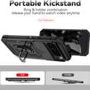 3 x SunStory Compatible with Google Pixel 10 / 9 Pro XL Case with HD Screen Protector & Slide Camera Cover & Rotated Ring Kickstand, [Military-Grade] Case for Pixel 9 / 10 Pro XL, Black