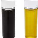 OXO Good Grips Precision Pour Glass Dispenser Set, 2 Piece Oil & Vinegar Set, Clear, White