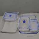 Sistema KLIP IT Food Storage Container, 7 Piece, Airtight & Stackable, BPA-Free, Clear with Blue Clips