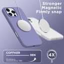 Magnetic for iPhone 16 Pro Case, Compatible with Magsafe, Suction Cup Phone Mount, 2 Screen Protectors - Camera Protector, Silicone Shockproof Protective Phone Cover 6.3", Lavender