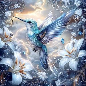 Morudeor Hummingbird Diamond Painting Kits for Adult Beginners, 5D Birds Flowers Diamond Art, DIY Round Full Drill Diamond Dot Gem Art Kits for Home Decor 13.8 X 13.8 Inch