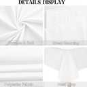 4 Pack Rectangle Tablecloth 90x132Inch White Washable Polyester Table Cover for Wedding Dining Table Buffet Parties Banquet Decoration（White）