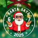 67 Christmas Ornament - Santa Says Six Seven Ornaments for Christmas Tree - 67 Meme Funny Christmas Ornaments - Trendy Teen Stuff for Kid, Girl - Trending Acrylic Xmas Decoration Ornament 2025