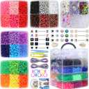 LIS HEGENSA Pony Beads Bulk,Kandi Beads for Necklace Jewelry Making Hair Braiding,Bracelets Making Kits,Hair Bead,Bracelet Beads,Plastic Beads for Crafts Braids Girls (27 Color,6400PCS)