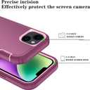 Phone Case for iPhone 14 Plus Case with HD Screen Protector, Heavy Duty Shockproof & DustProof & Dropproof 3-Layer Cover Phone Case for iPhone 14 Plus (6.7'')(WineRedPink)