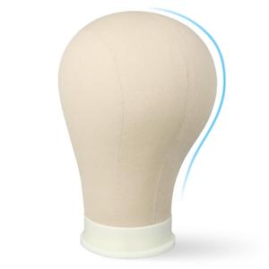 23 Inch Wig Head for Wig, Canvas Mannequin Head with Mount Hole, Manikin Head for Wig Making, Styling and Display, Head Contour More Realistic
