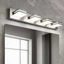 OKELI 4 Light Bathroom Vanity Light Brushed Nickel Modern 32W LED Dimmable Vanity Light Over Mirror 350° Adjustable Lamp Head Cold White 6000K ETL Listed 30Inch