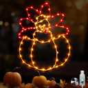 Hiboom Large Thanksgiving Turkey Pumpkin Window String Lights Decorations, Turkey String Light with Timer 8 Mode USB Powered for Fall Decor Home Party Indoor Outdoor(16 in H X 13in L; 85 LED)