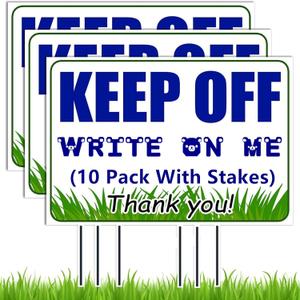 10 Pack 18 x 12 Inches White-Corrugated-Plastic-Yard-Sign-with-Stakes for Birthday, Real Estate Garage Sale Signs, Rent, Guidepost Decorations, Christmas