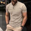 Men's Short Sleeve Henley Shirt - Premium Fitted for Men - Comfortable Casual Daily Wear (M)