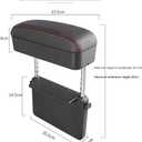 JONAS C Car Armrest Storage Box Universal Car Armrest Support Elbow, Car Center Console Armrest Extender Adjustable Armrest Height Forearm Wrist Support Pad for Most Car
