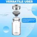 120 Pack Sterile Empty Vials with Self Healing Injection Port Clear Glass Empty Sample Vials with Sealed Aluminum Caps Flat Bottom Lab Vial (3ml)
