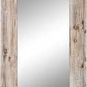 36 X 24 inch Wall Mount Wood Frame Bathroom Vanity Mirror Rustic Horizontal/Vertical Rectangle Mirror for Over Sink, Bedroom, Farmhouse Home Decor (Distressed White)