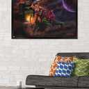 Trends International Mattel Masters of the Universe: Revelation - He-Man & Battle Cat Wall Poster, 34L x 22.4W, Black Framed Version