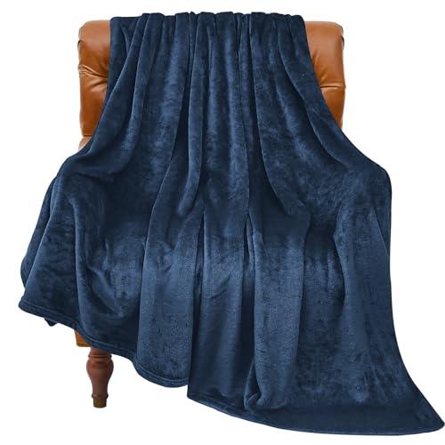 BEDELITE Fleece Blanket Navy Blue Throw Blankets for Couch & Bed, Luxury Plush Cozy Fuzzy Blanket 50" x 60", Super Soft Warm Lightweight Throw Blanket for Travel Camping