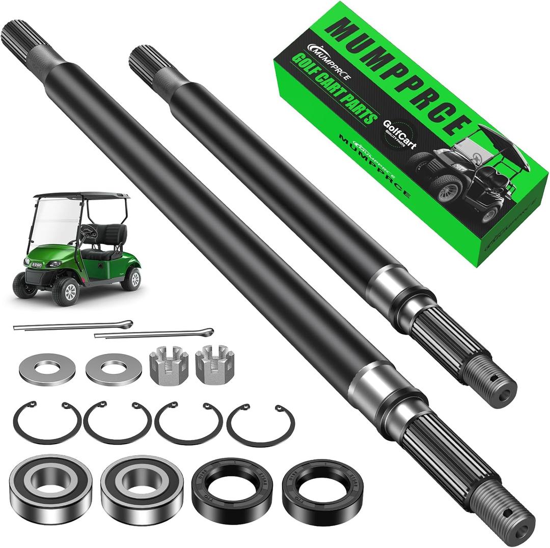 EZGO Rear Axle Shaft Kit, Golf Cart Rear Axle Shaft with Bearing Seal Kit Fits Electric EZGO TXT Medalist 1994-2013, EZGO Rear Spline Axle Shaft Driver Side & Passenger Side OEM# 20377G11 20377G12