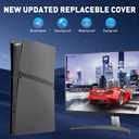 Pro Face Plates for PS5 Pro Digital Edition, KANNGENN Replacement Shell Cover Panel Accessories Compatible with PlayStation 5 Pro Console Faceplate Skin (Black)