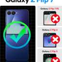 ASAFCASE for Samsung Galaxy Z Flip 7 Wallet Case with Card Holder (3 Cards) & Hinge Protection & Outer Screen Protector, Shockproof Rugged Cover Phone Case for Samsung Galaxy Z Flip 7 5G 2025, Blue