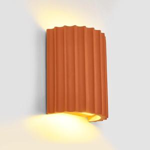 ZEROUNO Resin Modern LED Wall Sconces Wall Lighting, Hardwired Indoor Wall Lights Up and Down Wall Mount Night Light Wall Lamp Fixture for Living Room Bedroom Hallway Corridor Stairs (with G9 Bulbs) (Orange)