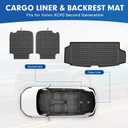 Mixsuper Cargo Liner for Volvo XC90 2016-2024 2025 2026, All Weather Trunk Mat Backrest Mat TPE Back Seat Cover Protector for XC90 Accessories